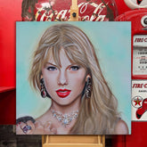 Taylor Swift Canvas Art by Chris Tutty - Forever Taylor Pop Country Portrait