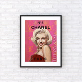 "Lady in Red" Marilyn Monroe celebrity portrait by Chris Tutty