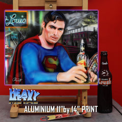 "Drunk Superman" Christopher Reeve celebrity portrait by Chris Tutty