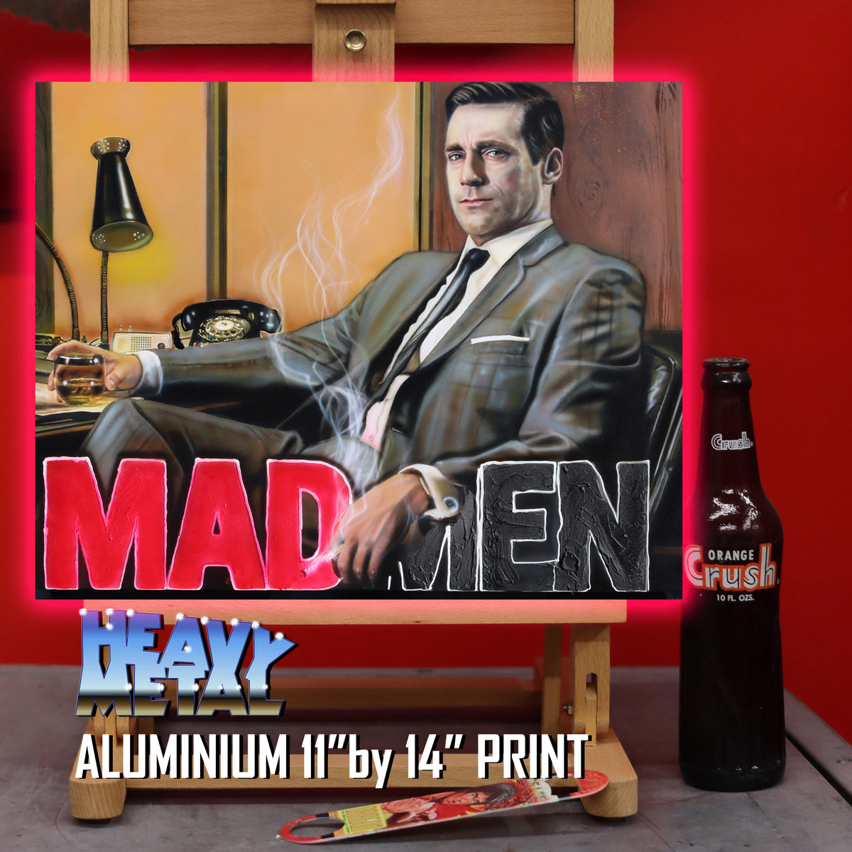 "Mad World" Celebrity Signed Portrait Jon Hamm as Don Draper By Chris Tutty