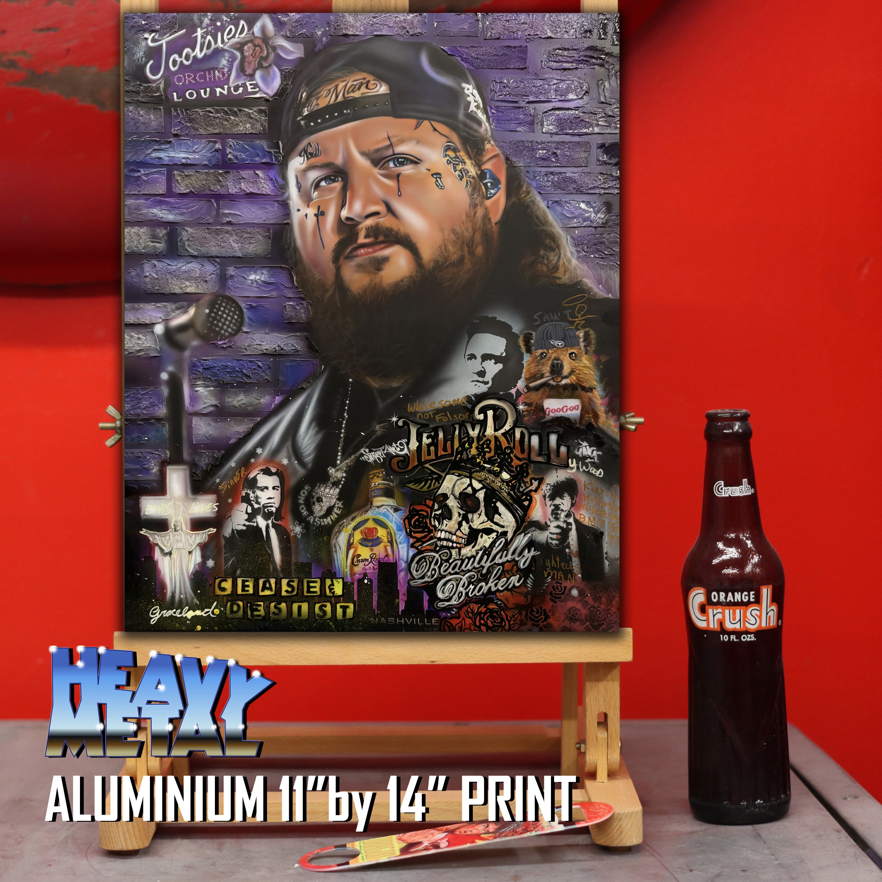 Jelly Roll Canvas Art by Chris Tutty - Save Me Country Hip Hop Portrait
