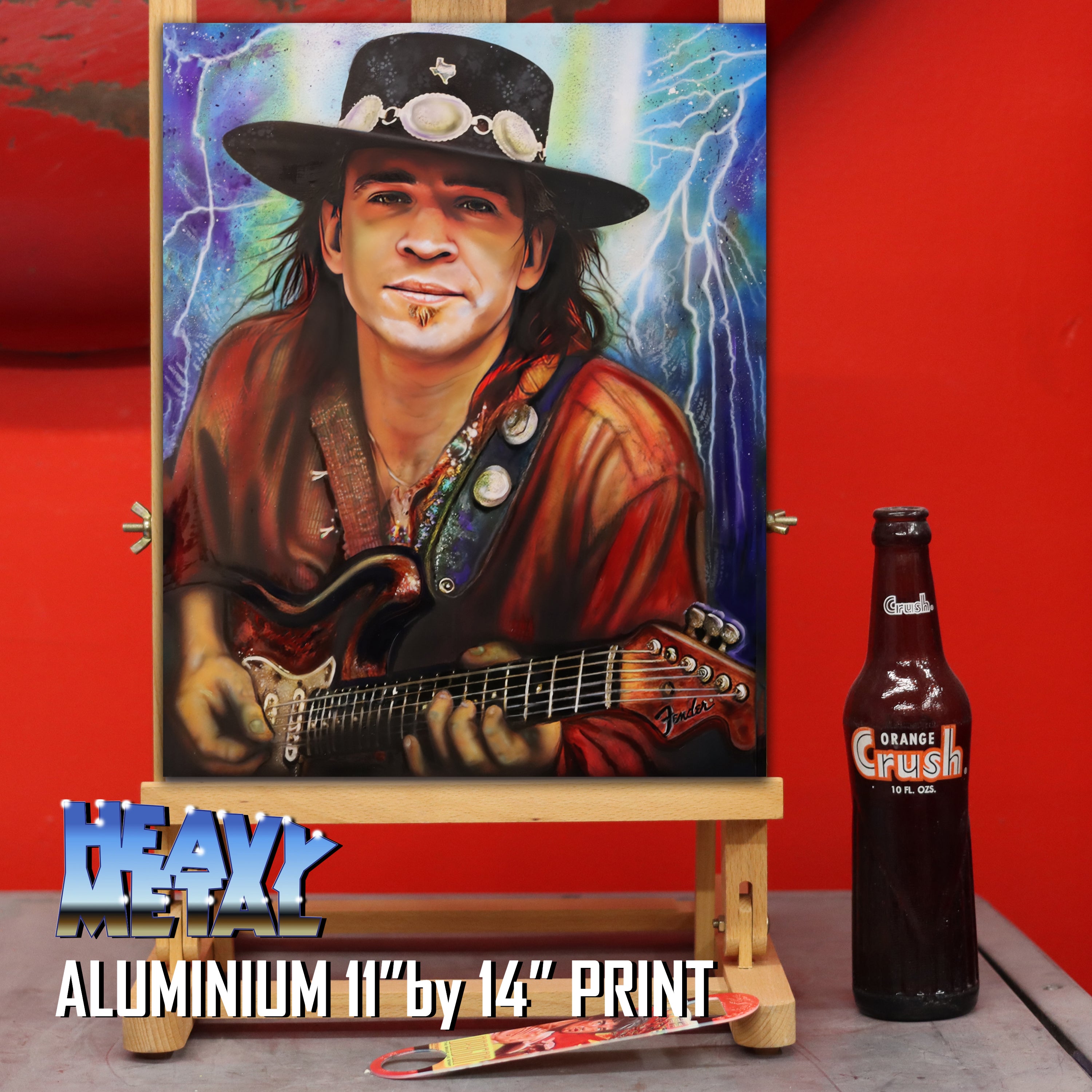 Stevie Ray Vaughan Canvas Art by Chris Tutty - Texas Pride and Joy Blues Guitar