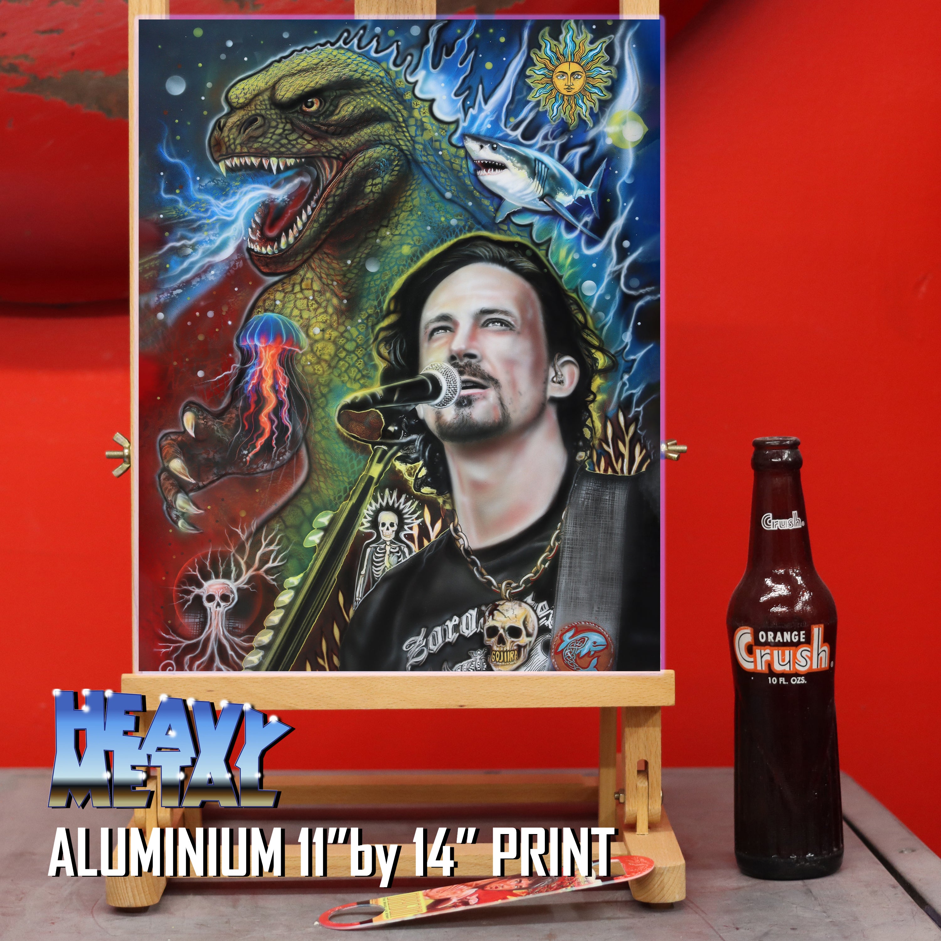 Gojira Art by Chris Tutty - Echoes of the Deep  signed celebrity art
