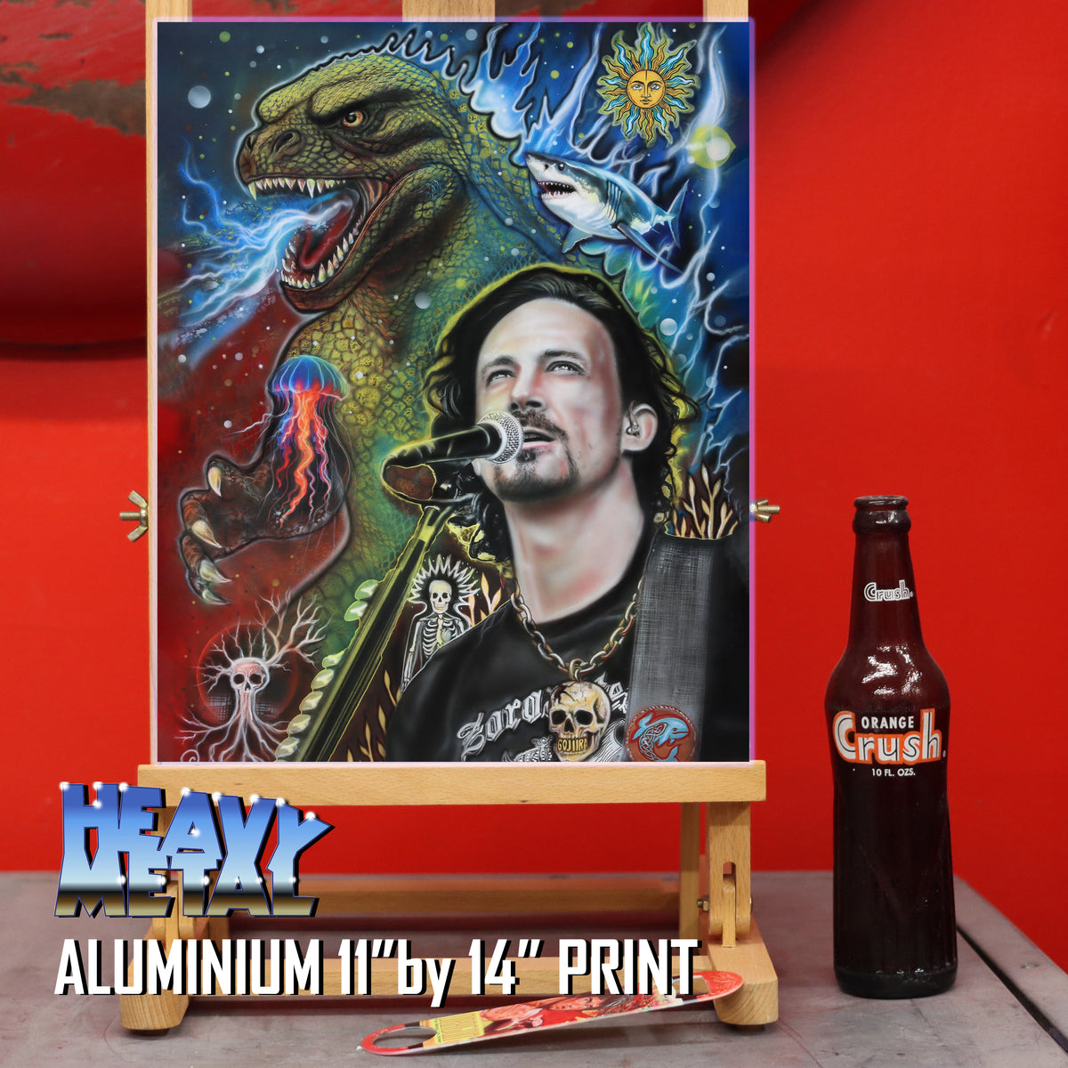 Gojira Art by Chris Tutty - Echoes of the Deep  signed celebrity art