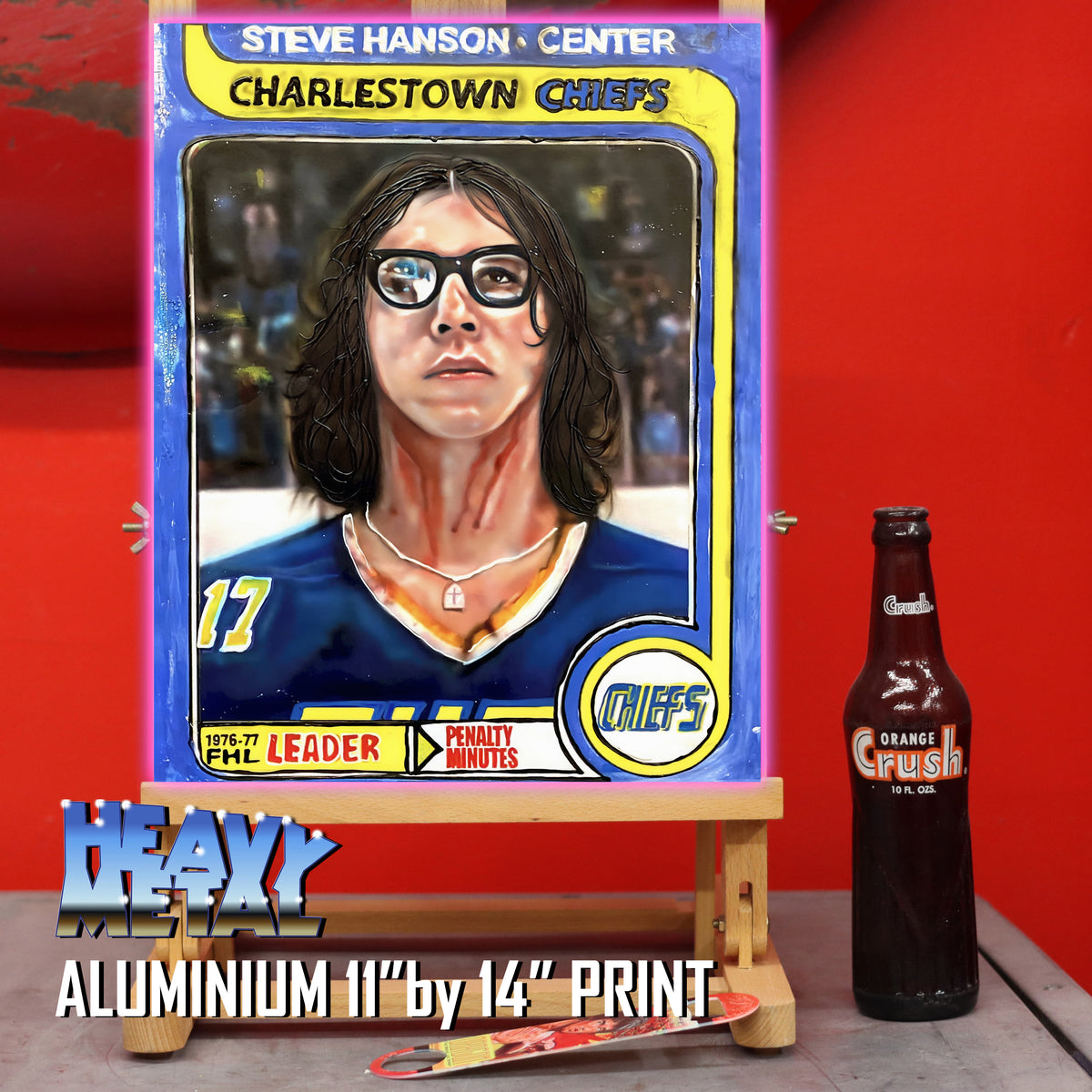 Slap Shot Warrior Steve Hanson signed Celebrity portrait by Chris Tutty