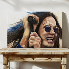 "Prince of Darkness" Ozzy canvas celebrity portrait by Chris Tutty