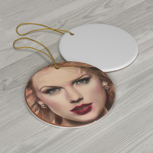 Taylor Swift Ceramic Art Ornament by Chris Tutty