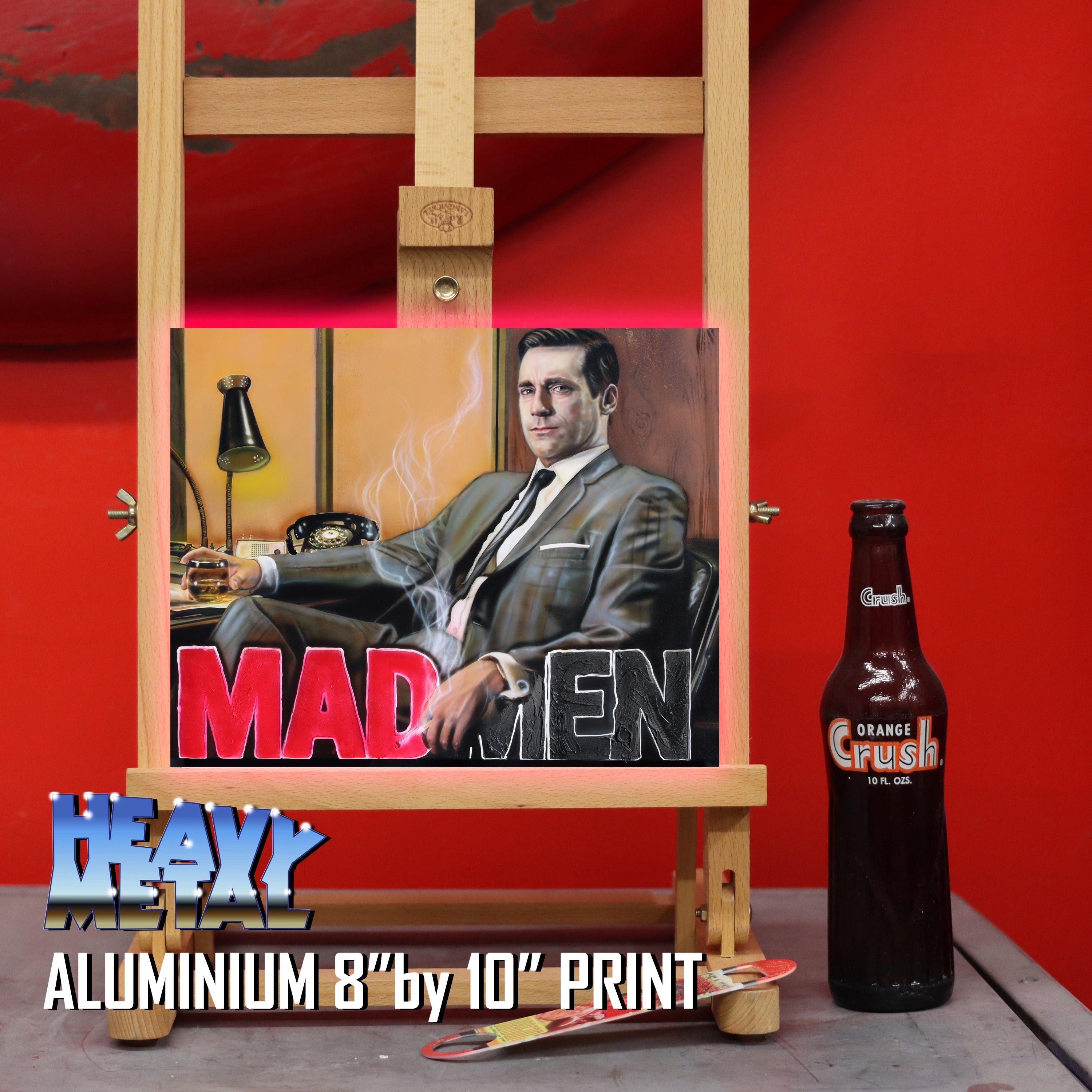 "Mad World" Celebrity Signed Portrait Jon Hamm as Don Draper By Chris Tutty