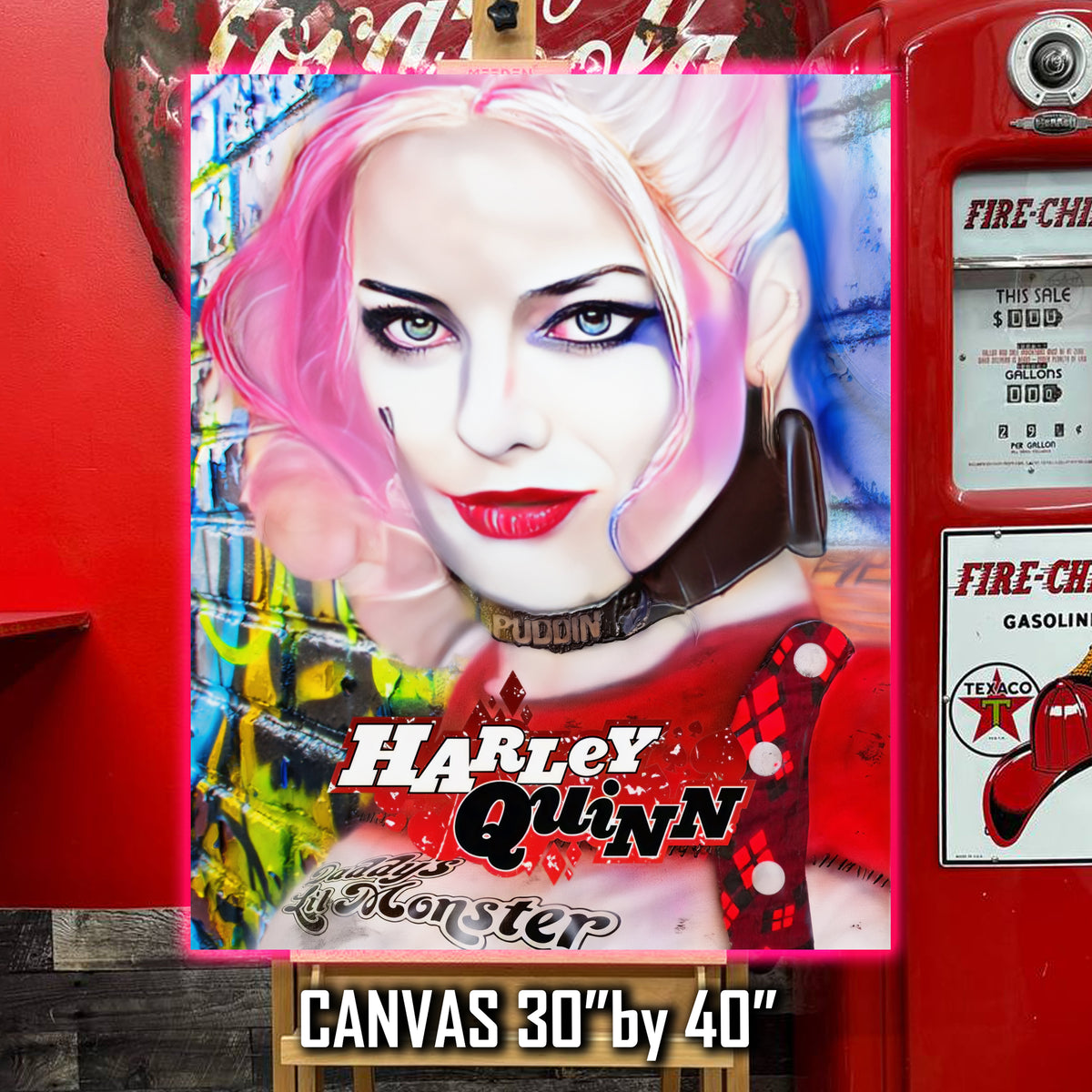 "Little Monster" Harley Quinn celebrity portrait by Chris Tutty