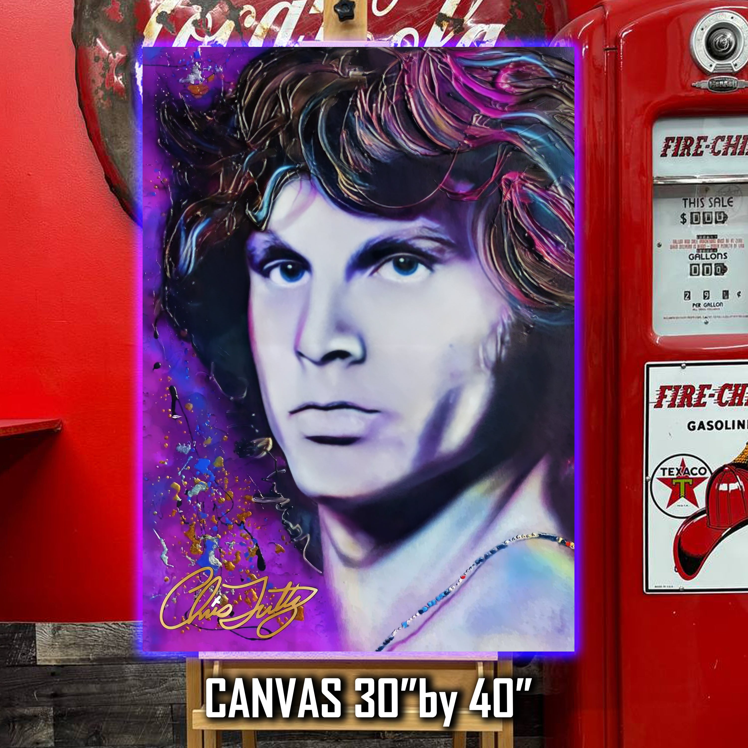 Jim Morrison Purple portrait by Chris Tutty