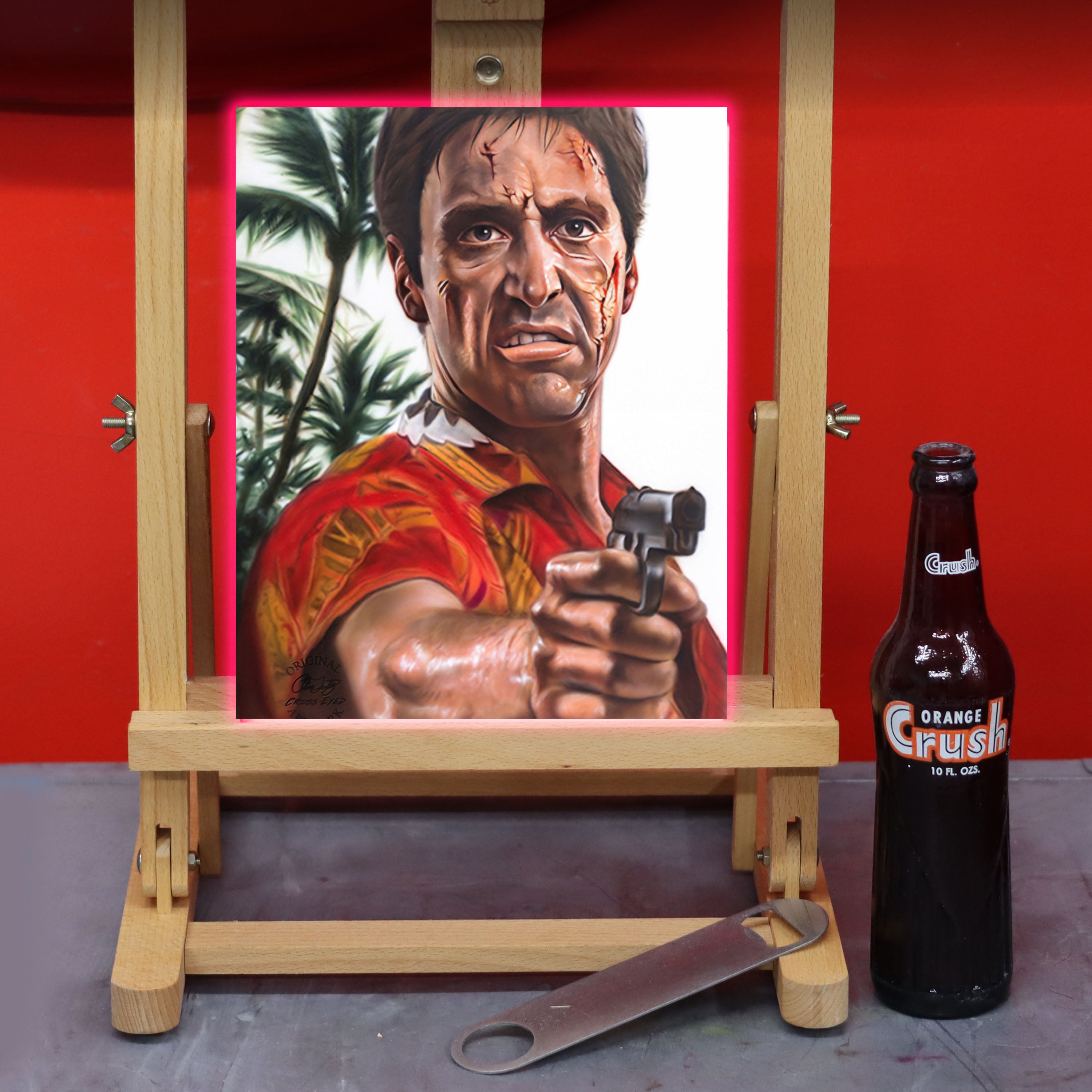 "Cutting Edge" Scarface celebrity portrait by Chris Tutty