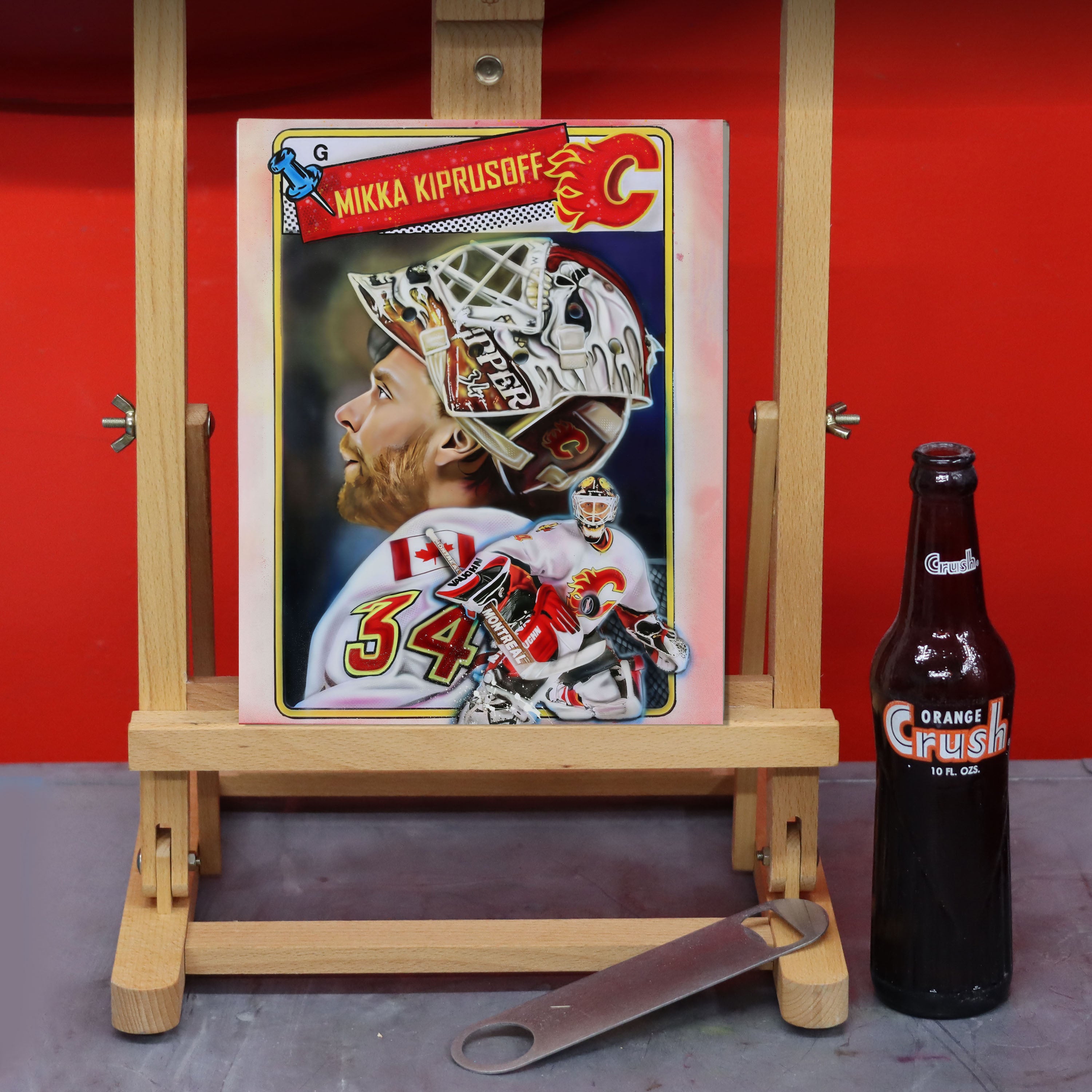 'The Wall" Mikka Kiprusoff portrait by Chris Tutty