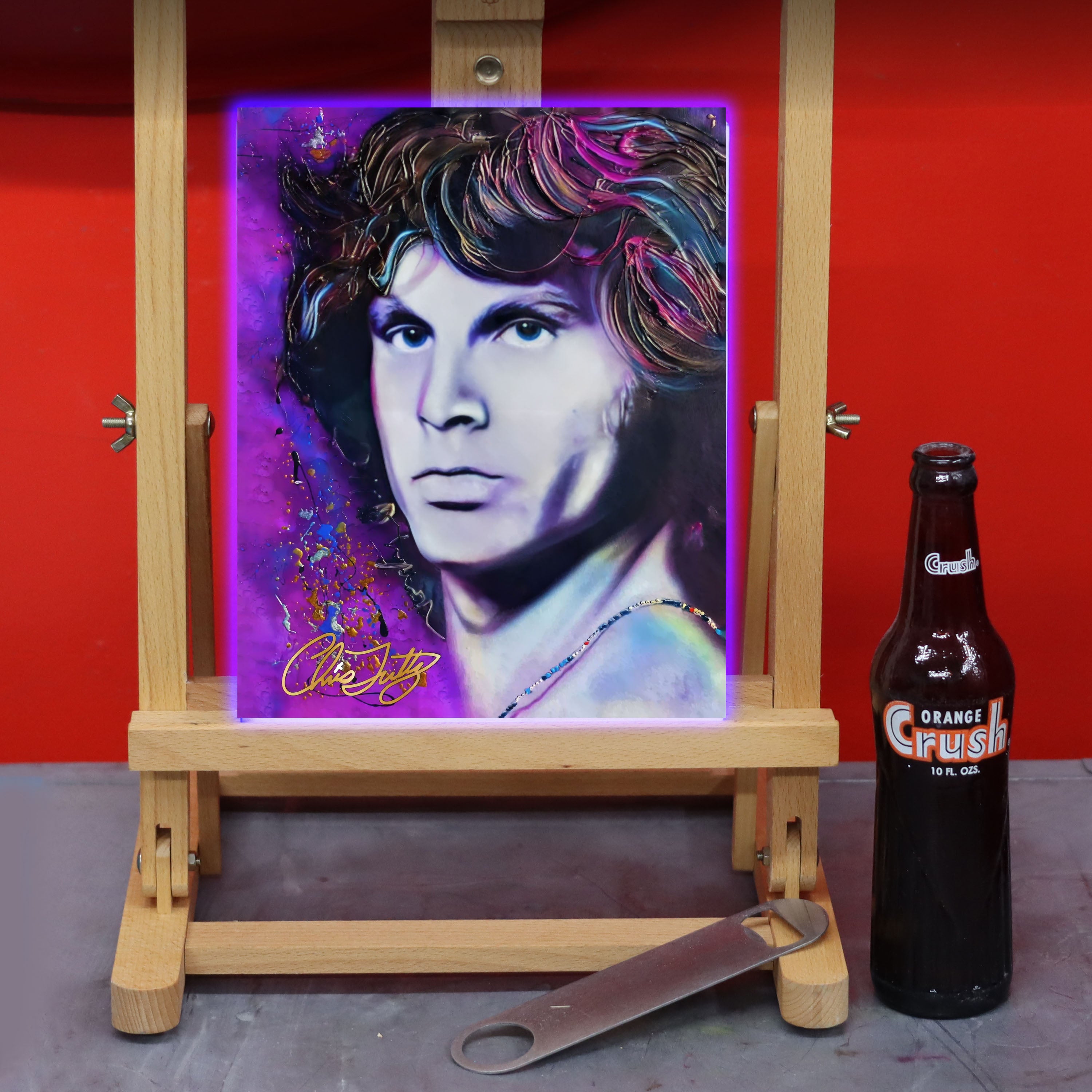 Jim Morrison Purple portrait by Chris Tutty