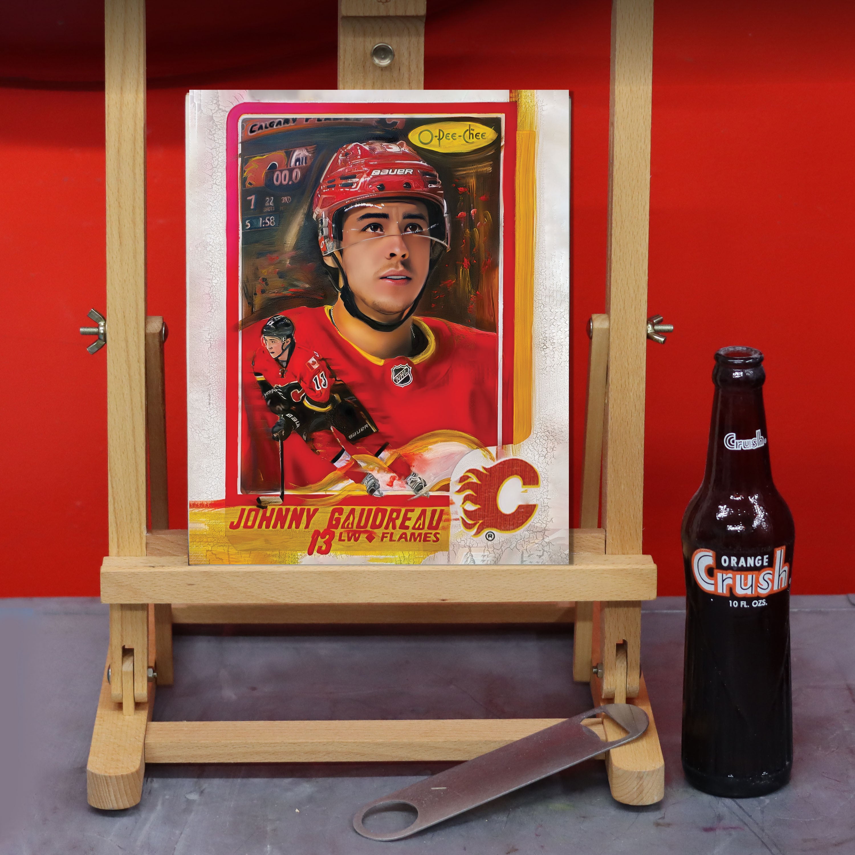 "The Playmaker" Johnny Gaudreau portrait by Chris Tutty