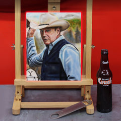 "I hear the train a coming Again" Kevin Costner  aka John Dutton Celebrity portrait by Chris Tutty