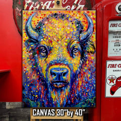 Bison Canvas Art - Guardians of the Grasslands by Chris Tutty