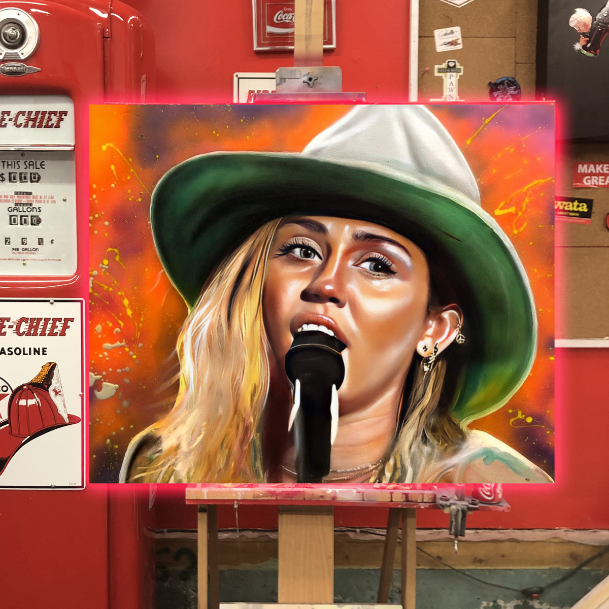 "Malibu" Miley Cyrus celebrity portrait by Chris Tutty