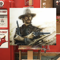 "The Outlaw Josie Wales" Clint Eastwood Canvas by Chris Tutty