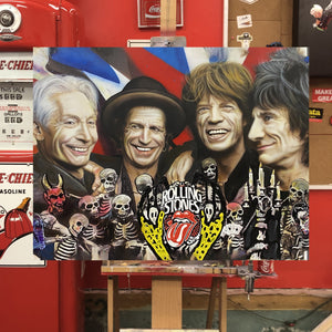 "Let it Roll." celebrity portrait Rollingstones by Chris Tutty