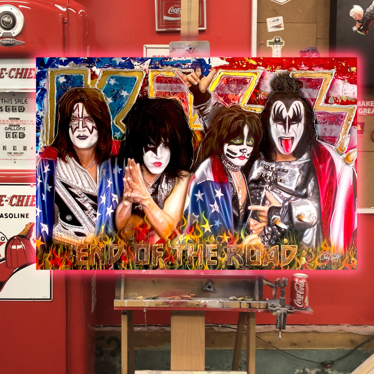 Kiss Canvas Art by Chris Tutty - End of The Road Rock Band Legends