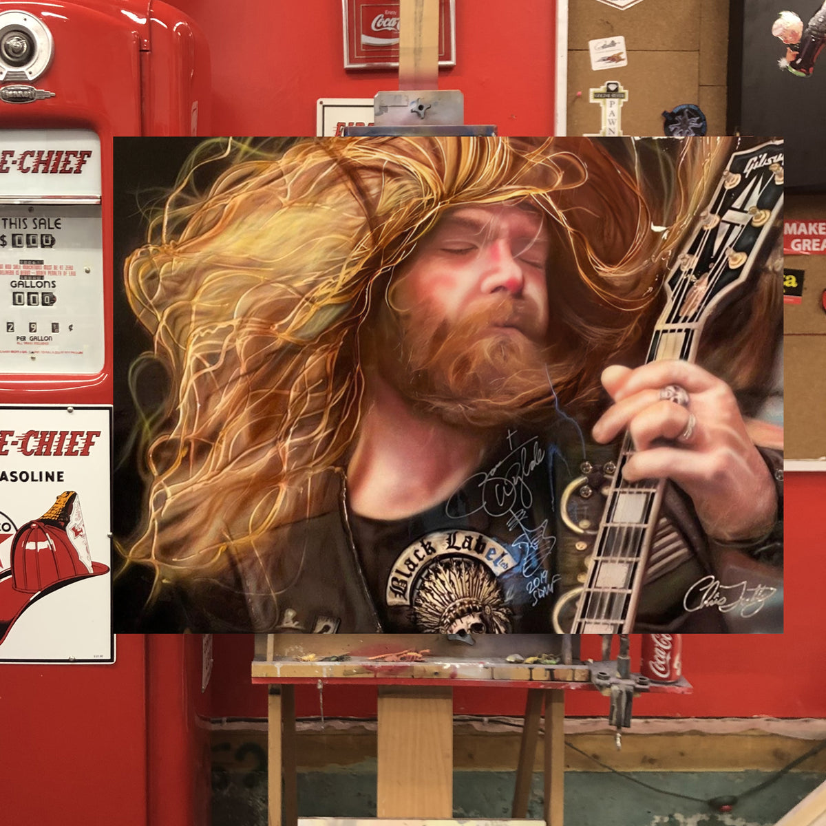 Zakk Wylde Signed celebrity portrait by Chris Tutty