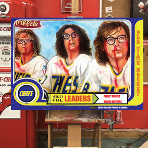 Signed celebrity Hanson Brothers portrait by Chris Tutty