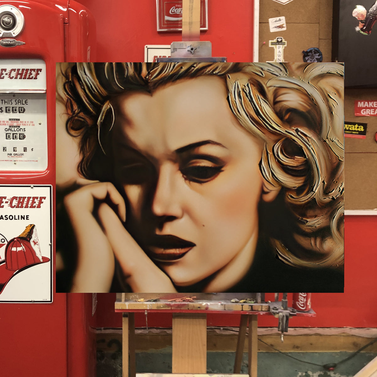 Vulnerable Marilyn Monroe  celebrity portrait by Chris Tutty