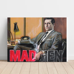 "Mad World" Celebrity Signed Portrait Jon Hamm as Don Draper By Chris Tutty