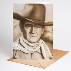 "The Duke" John Wayne greeting card by Chris Tutty