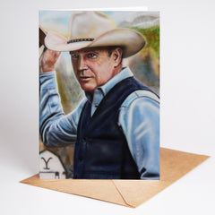 Yellowstone John Dutton  (Kevin Costner ) Greeting card by Chris Tutty