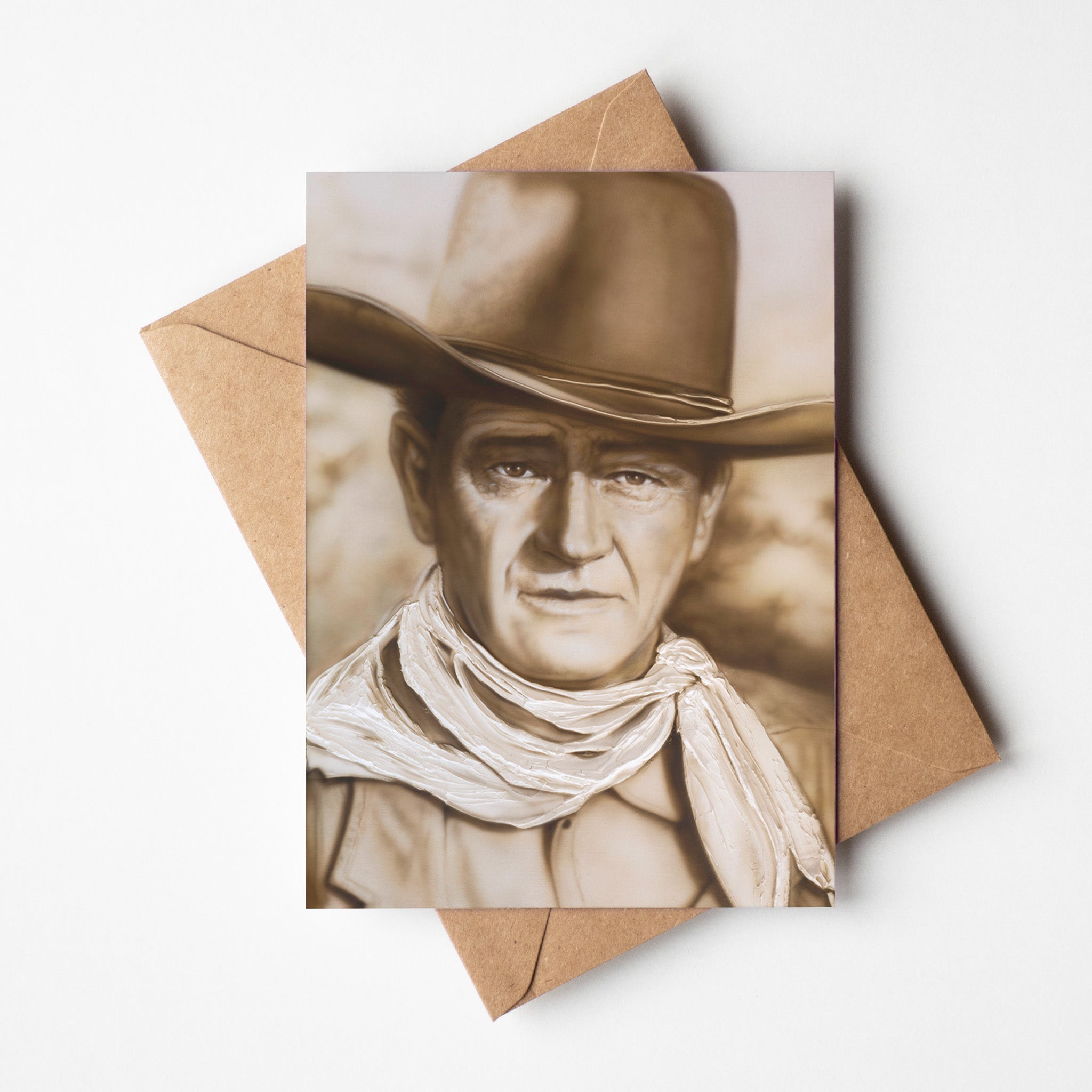 "The Duke" John Wayne greeting card by Chris Tutty