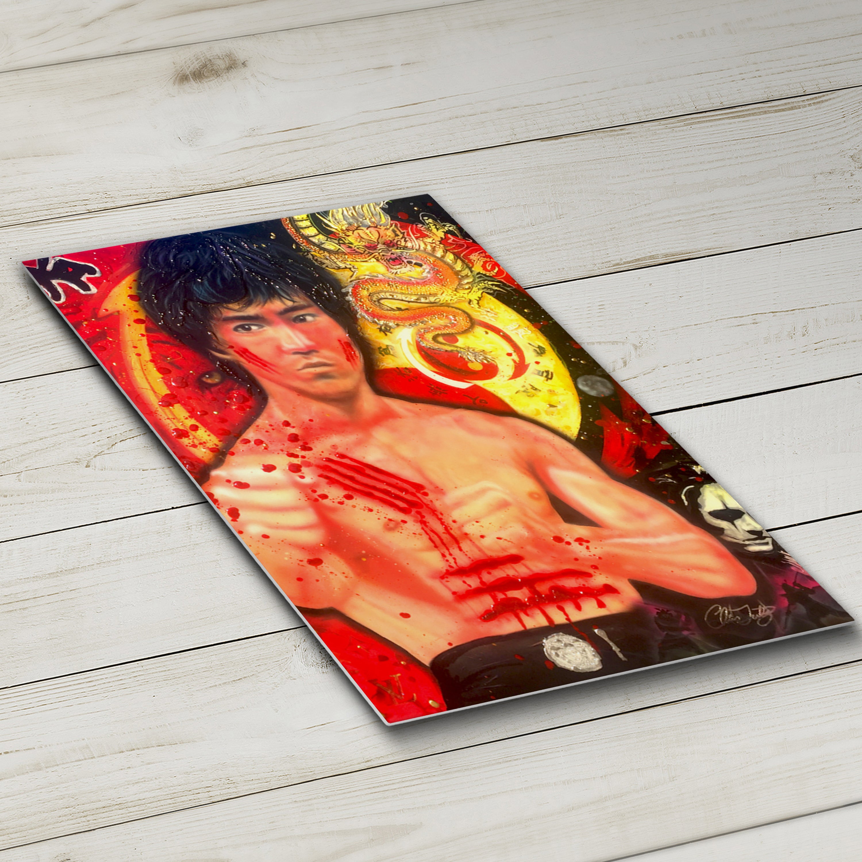 "The Dragon, The Tiger, and The Crow" Bruce Lee celebrity portrait  by Chris Tutty