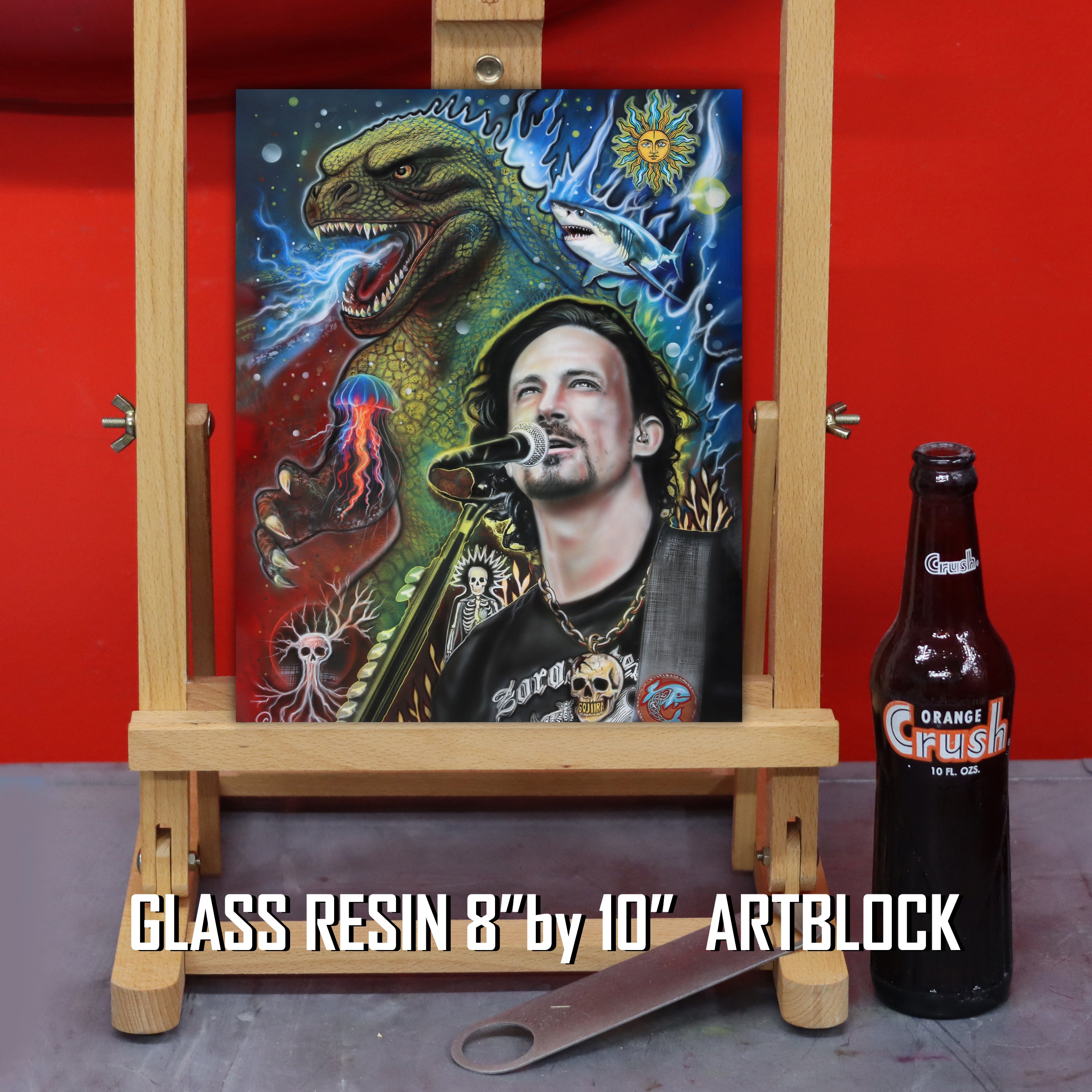 Gojira Art by Chris Tutty - Echoes of the Deep  signed celebrity art