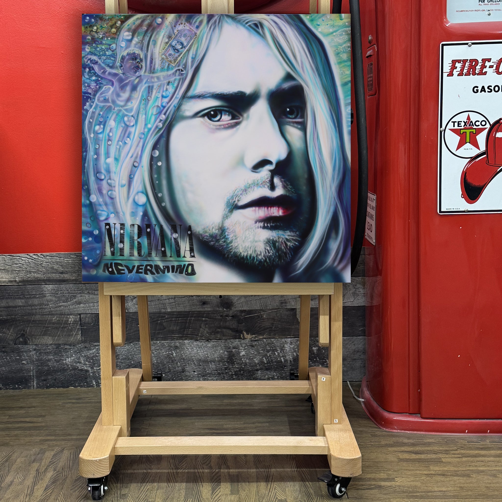 Kurt Cobain Canvas Art by Chris Tutty - Nevermind Nirvana Grunge Icon