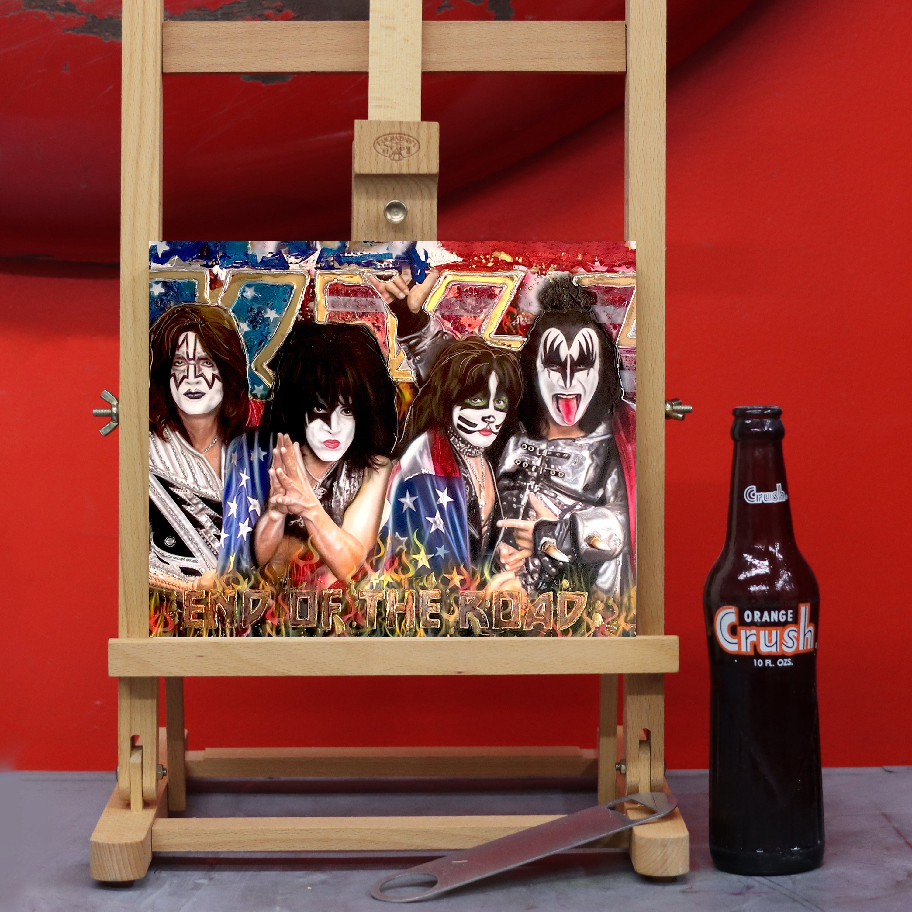 "End of The Road" Kiss celebrity portrait by Chris Tutty