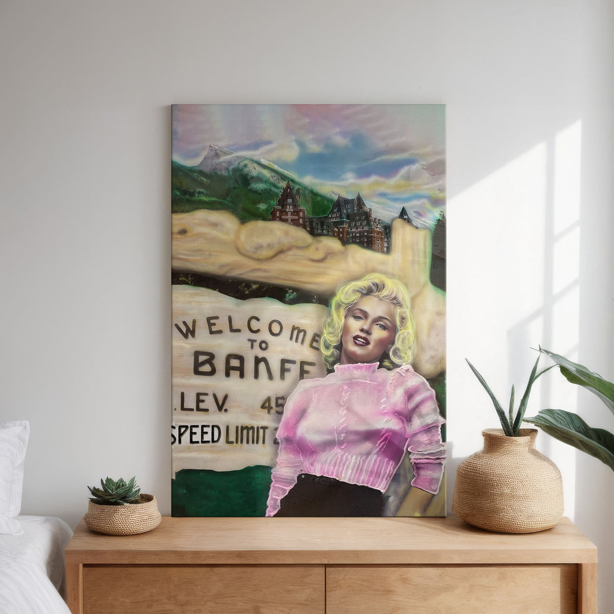 'Welcome to Banff" Marilyn Monroe portrait by Chris Tutty