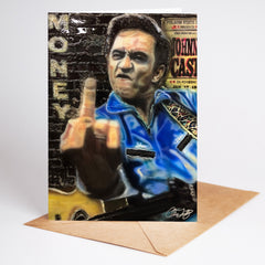 Johnny Cash  "Folsom prison" Greeting card by Chris Tutty