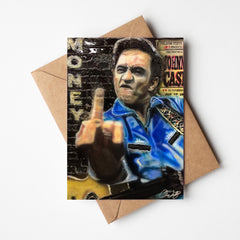 Johnny Cash  "Folsom prison" Greeting card by Chris Tutty