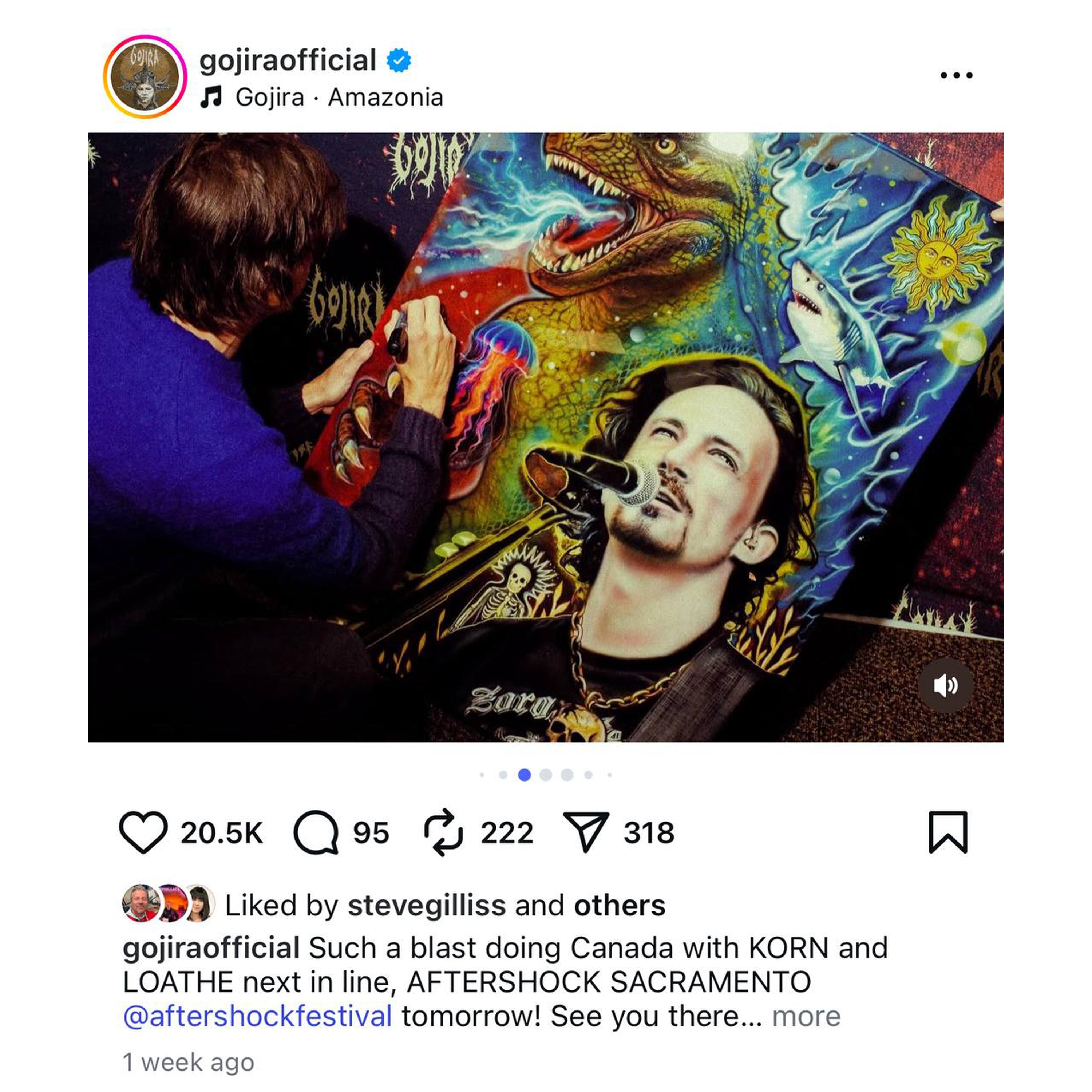 Gojira Art by Chris Tutty - Echoes of the Deep  signed celebrity art