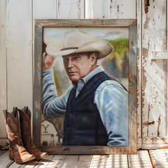 "I hear the train a coming Again" Kevin Costner  aka John Dutton Celebrity portrait by Chris Tutty