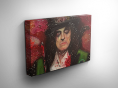 Alice Cooper Signed Canvas Art by Chris Tutty - Shock Rock Legend