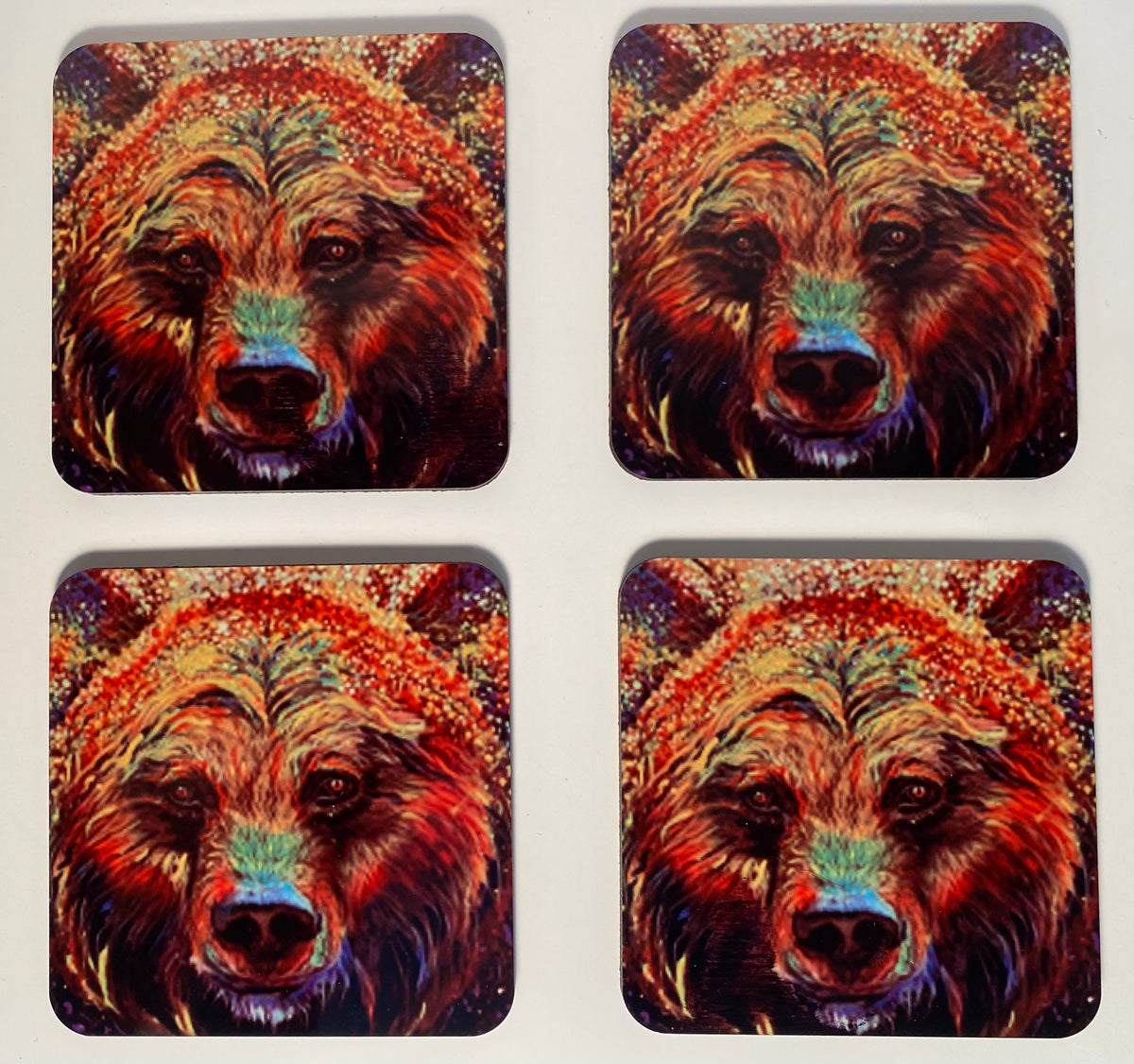 Spirit Bear Coasters by Chris Tutty