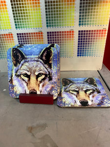 Hungry like the Wolf Coasters by Chris Tutty