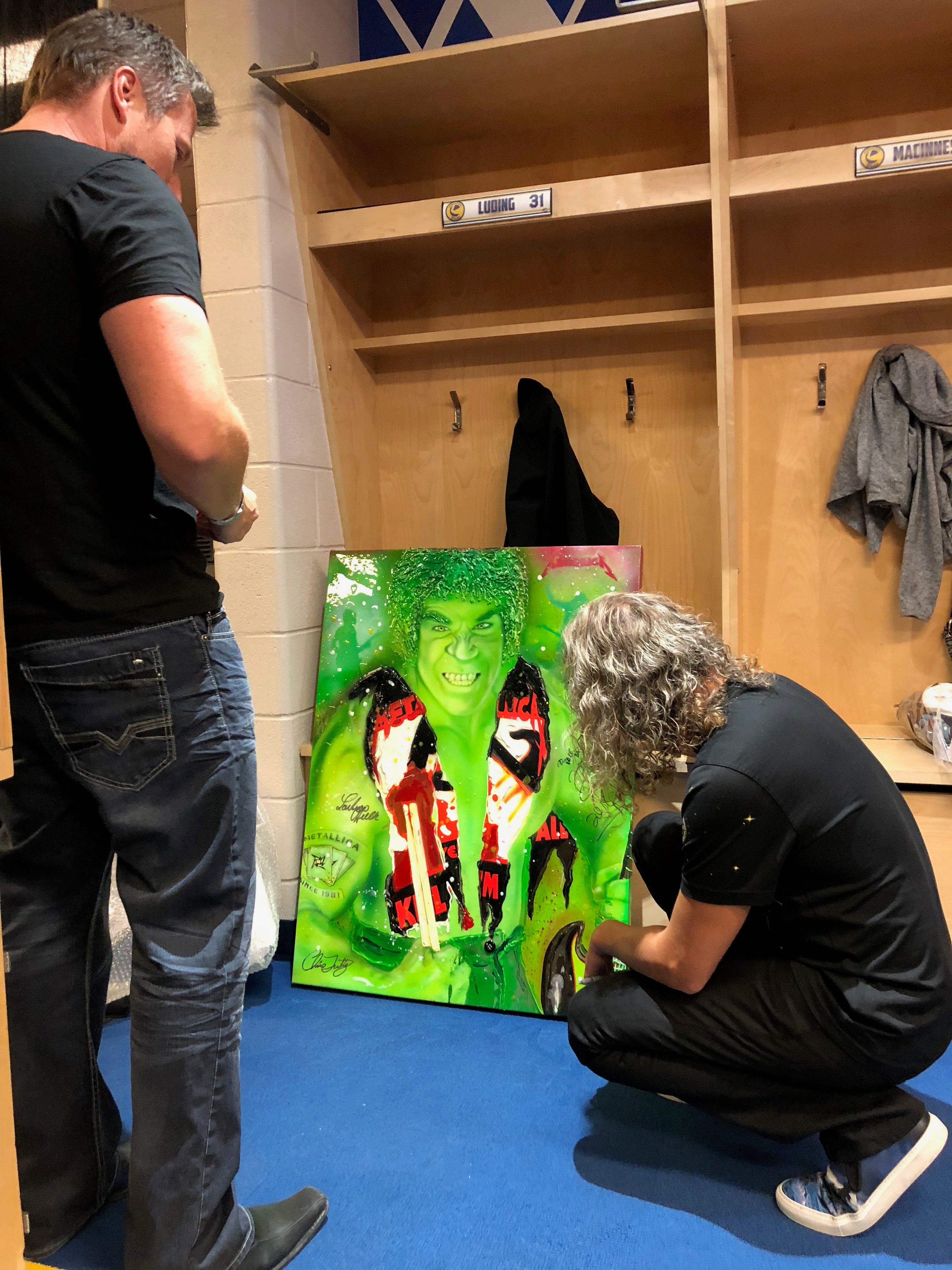 "HULKAMETALICA MANIA Signed  Metallica celebrity portrait by Chris Tutty