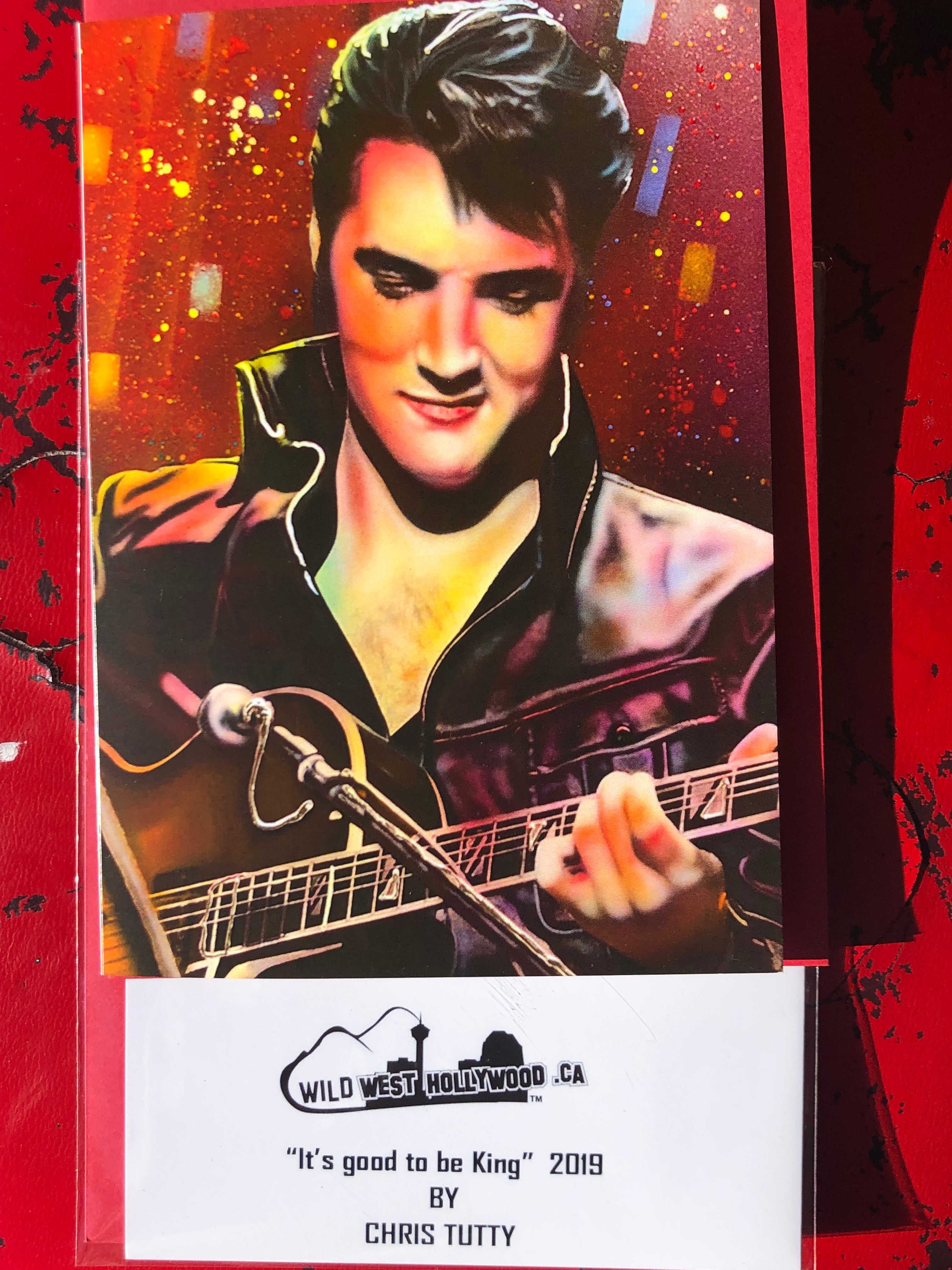 Elvis "Good to be king!" Greeting card by Chris Tutty