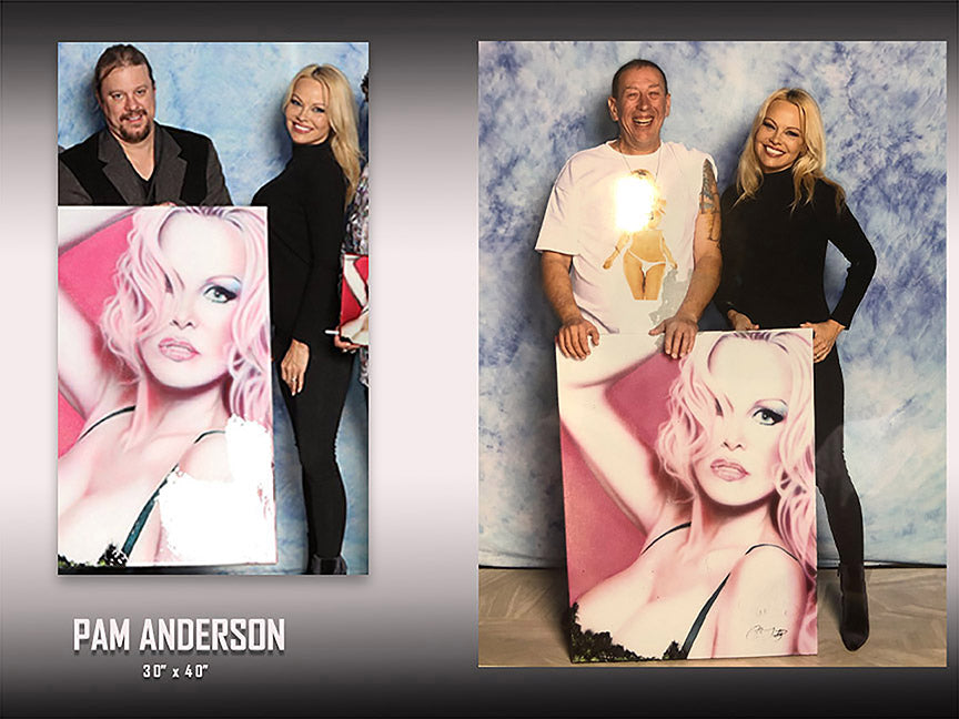 Pam Anderson V.I.P. celebrity signed portrait by Chris Tutty