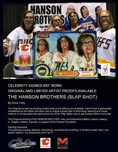 Signed celebrity Hanson Brothers portrait by Chris Tutty