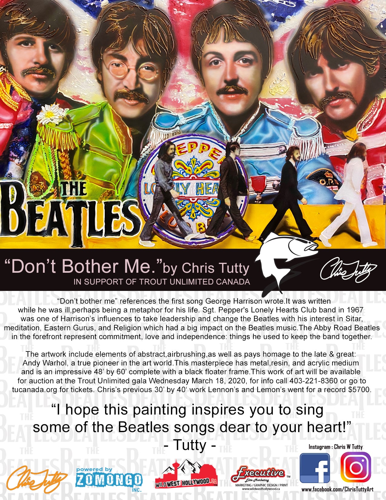 Beatles "Don't Bother Me." celebrity portrait by Chris Tutty