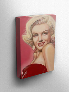 "Lady in Red" Marilyn Monroe  celebrity portrait by Chris Tutty